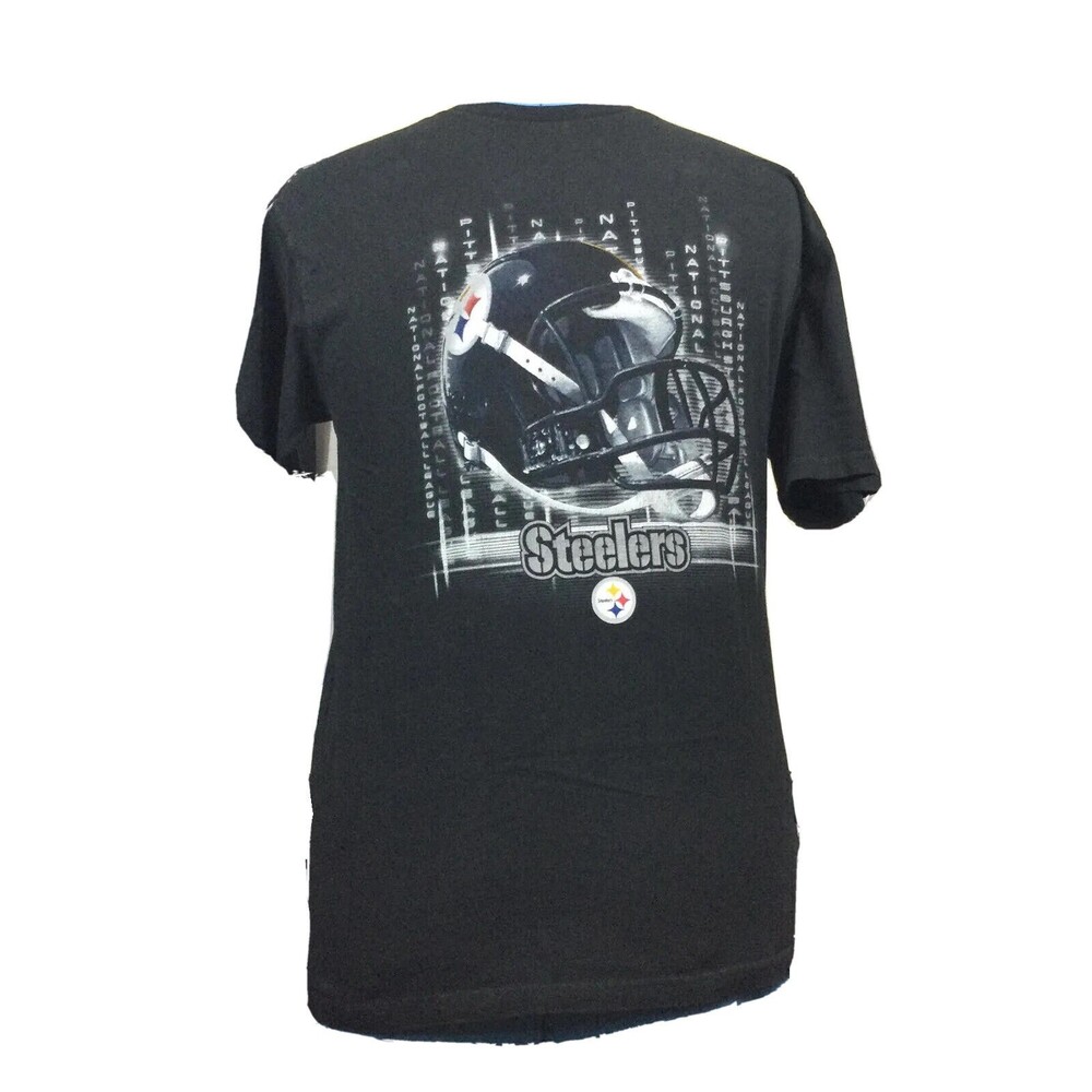 NFL Apparel - Men's Sz Medium -Black - Pittsburgh Steelers T-Shirt - 100% Cotton